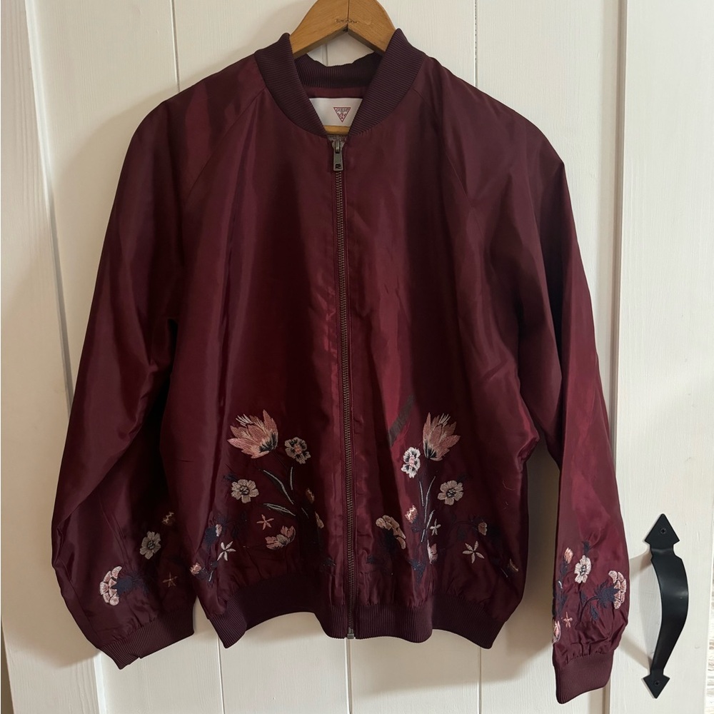 Ladies Guess Embroidered Bomber Jacket